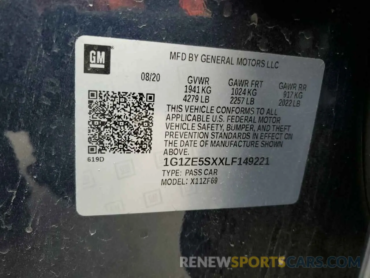 12 Фотография поврежденного автомобиля 1G1ZE5SXXLF149221 CHEVROLET MALIBU 2020