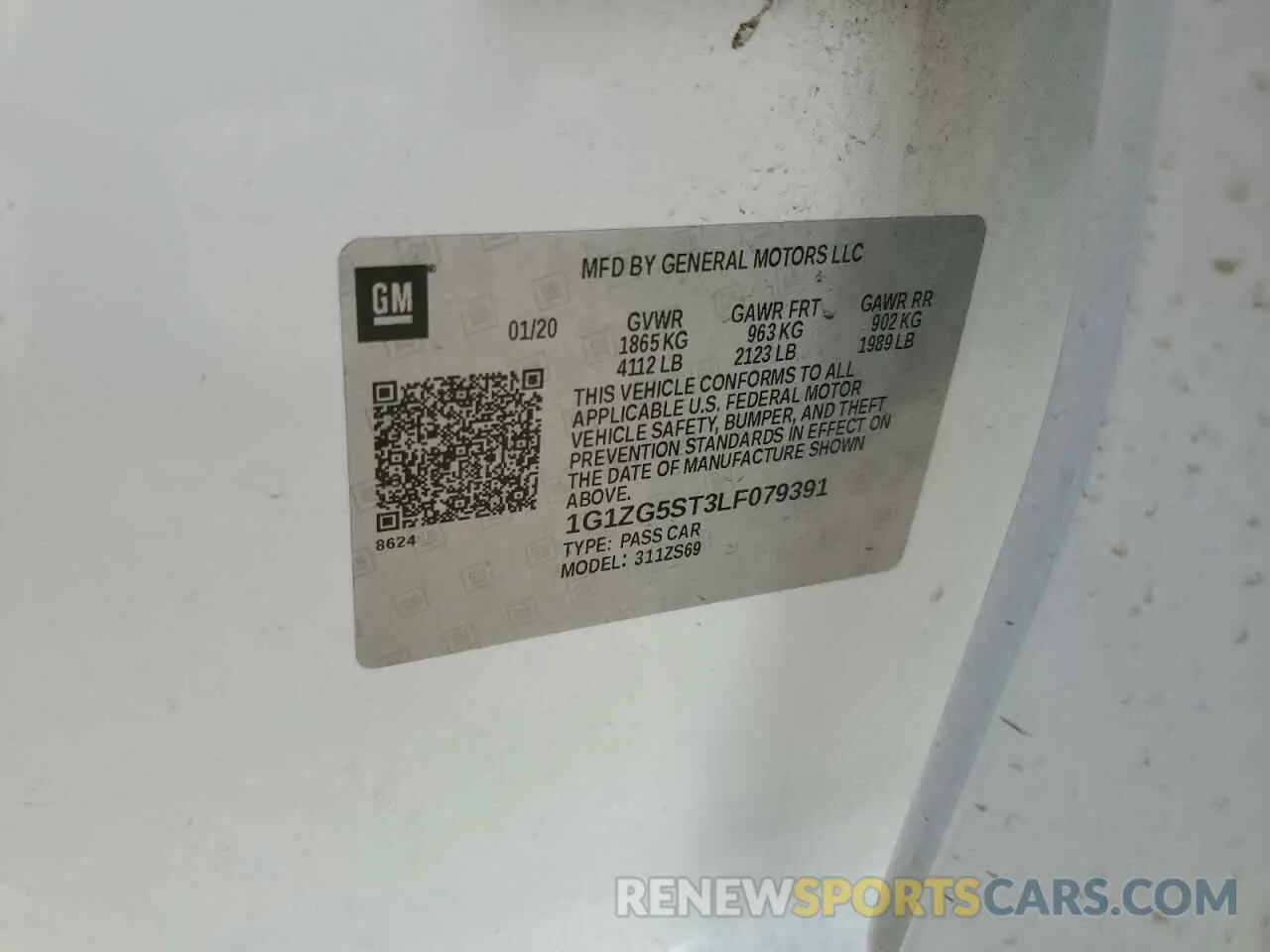 12 Photograph of a damaged car 1G1ZG5ST3LF079391 CHEVROLET MALIBU 2020