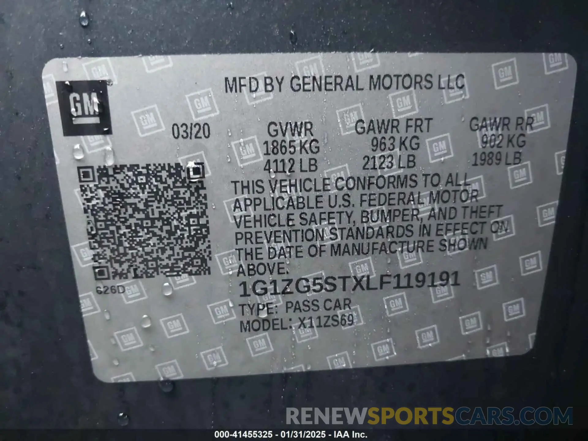 9 Photograph of a damaged car 1G1ZG5STXLF119191 CHEVROLET MALIBU 2020