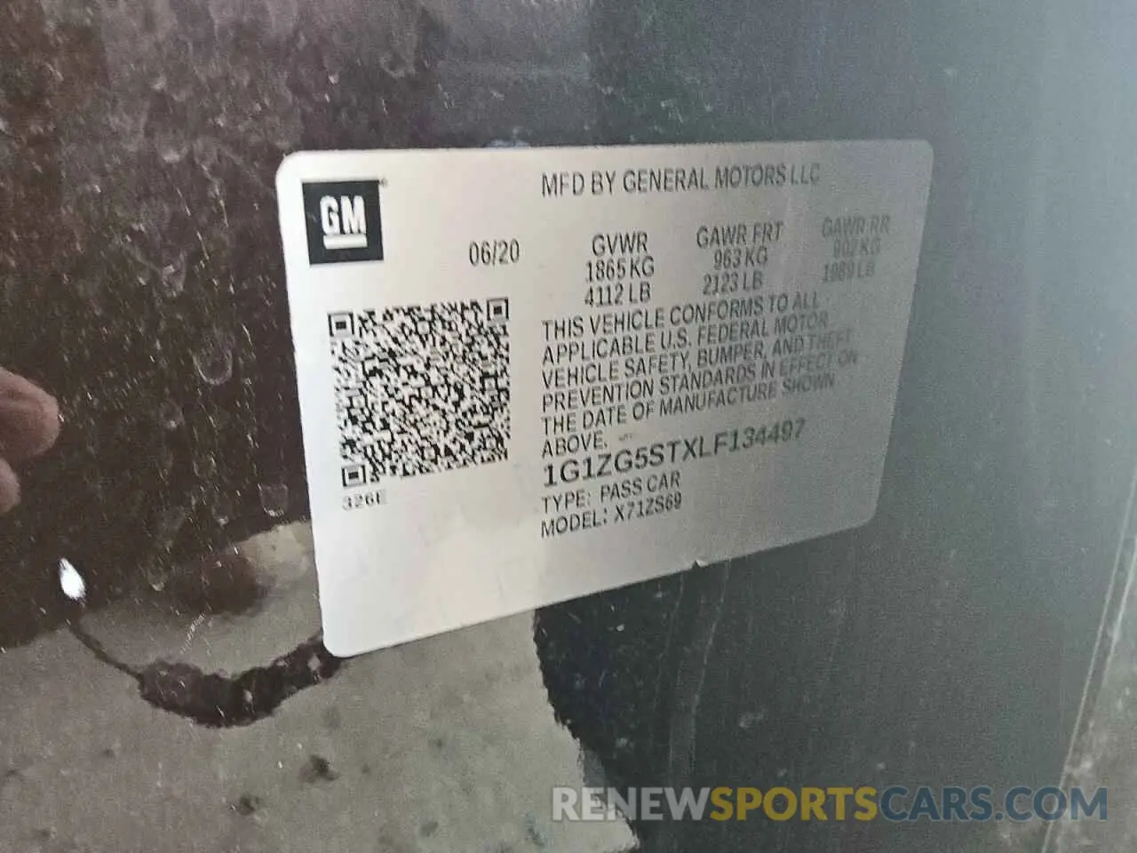 12 Photograph of a damaged car 1G1ZG5STXLF134497 CHEVROLET MALIBU 2020