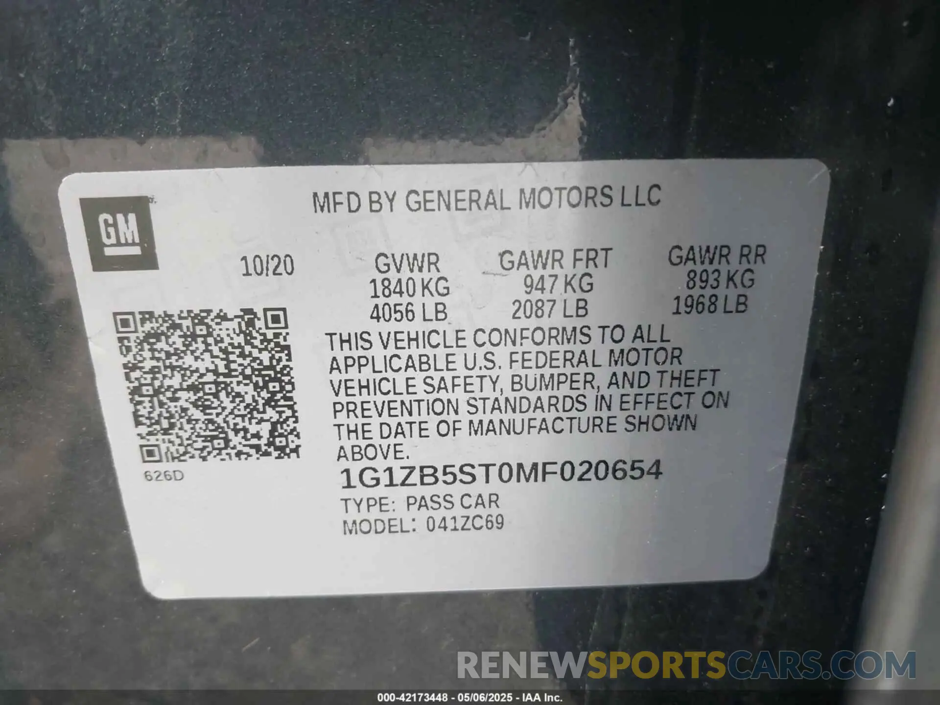 9 Фотография поврежденного автомобиля 1G1ZB5ST0MF020654 CHEVROLET MALIBU 2021