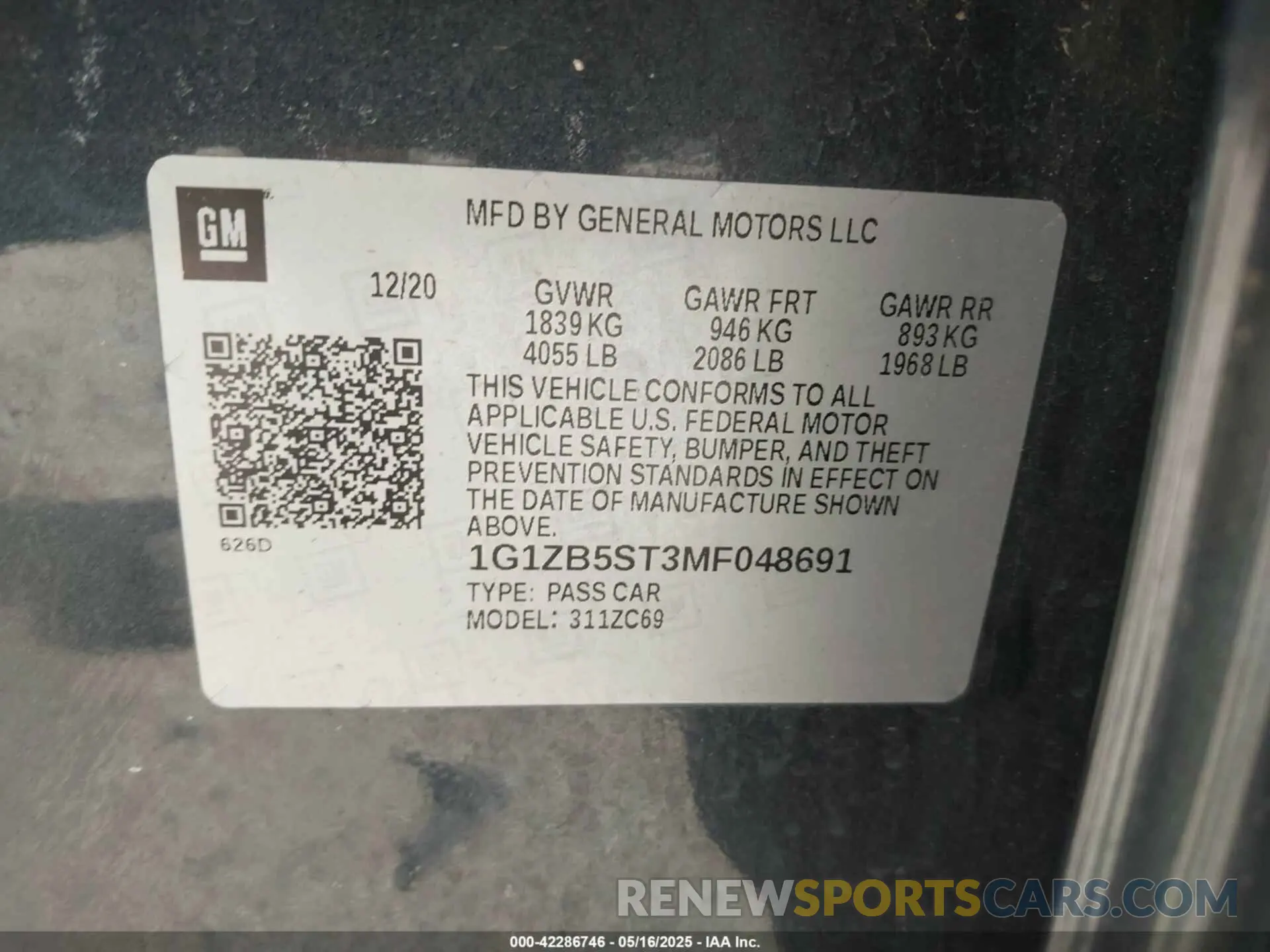 9 Фотография поврежденного автомобиля 1G1ZB5ST3MF048691 CHEVROLET MALIBU 2021
