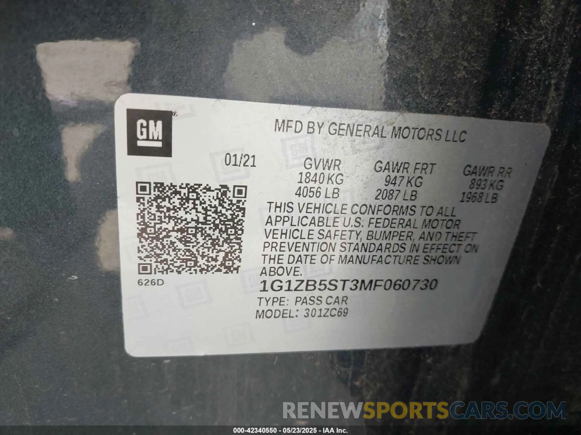 9 Photograph of a damaged car 1G1ZB5ST3MF060730 CHEVROLET MALIBU 2021