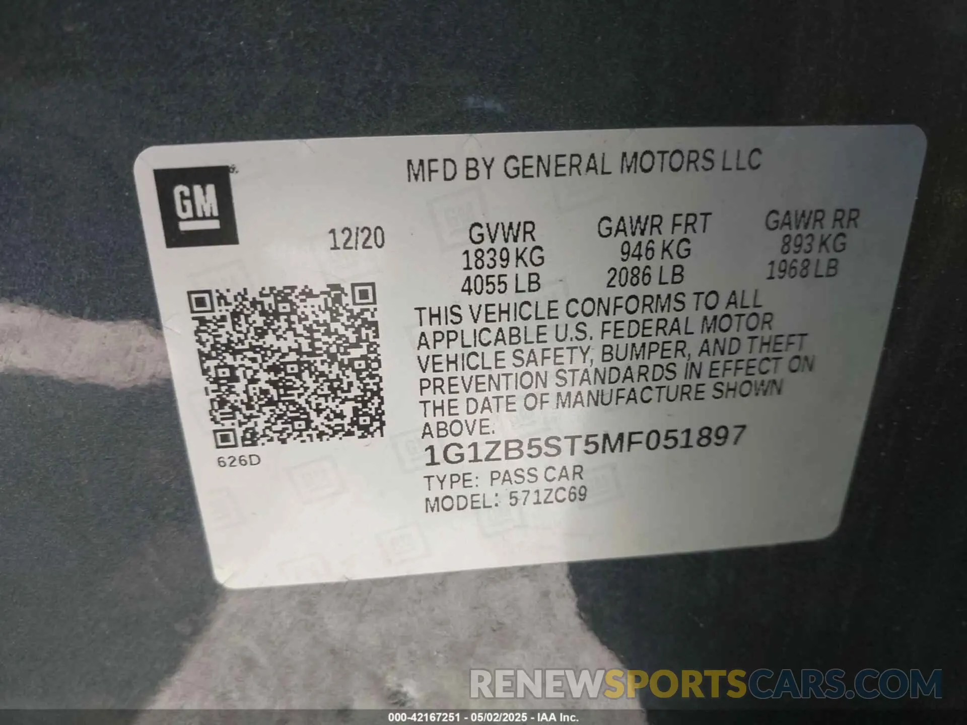 9 Фотография поврежденного автомобиля 1G1ZB5ST5MF051897 CHEVROLET MALIBU 2021