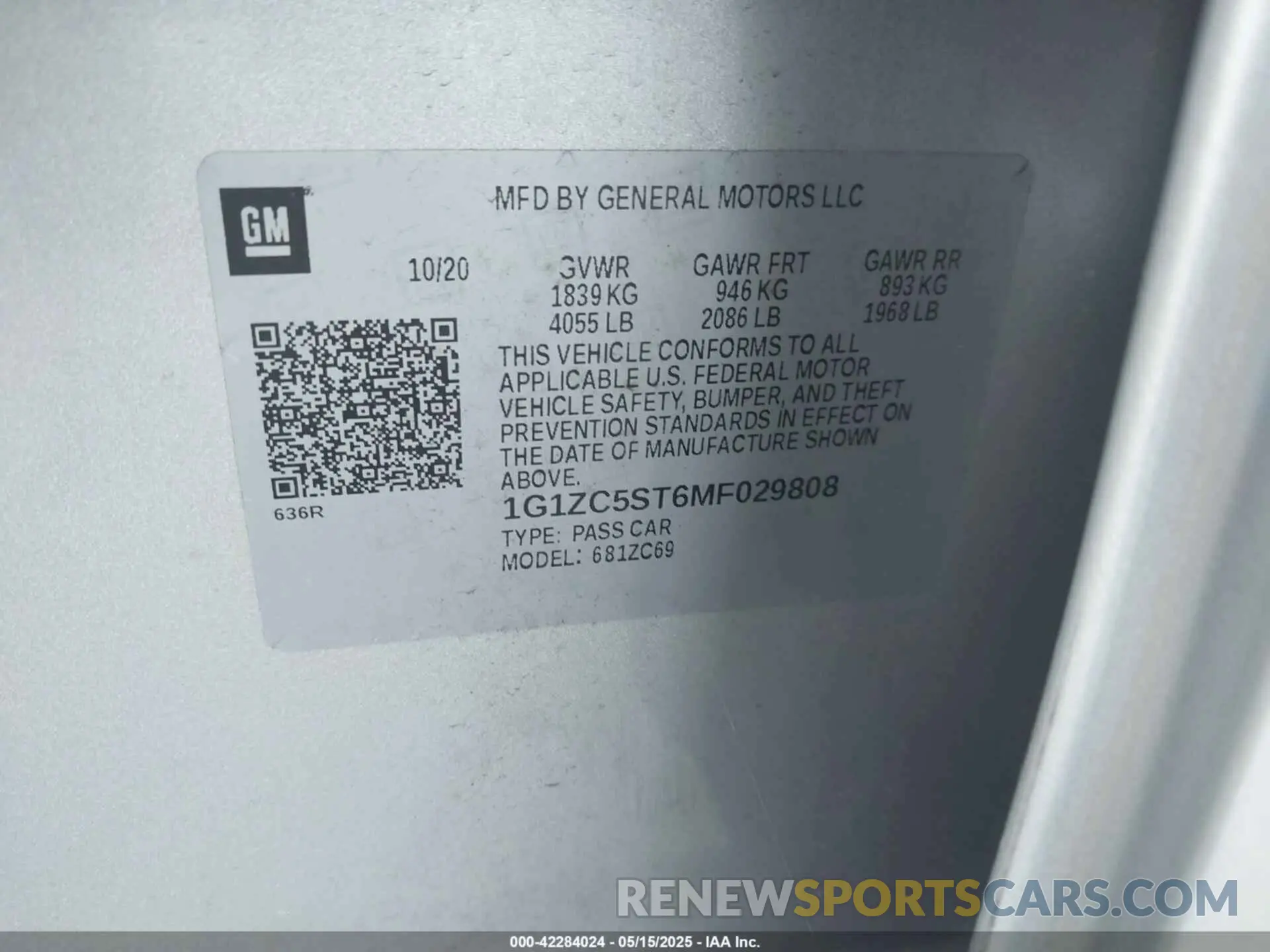 9 Фотография поврежденного автомобиля 1G1ZC5ST6MF029808 CHEVROLET MALIBU 2021