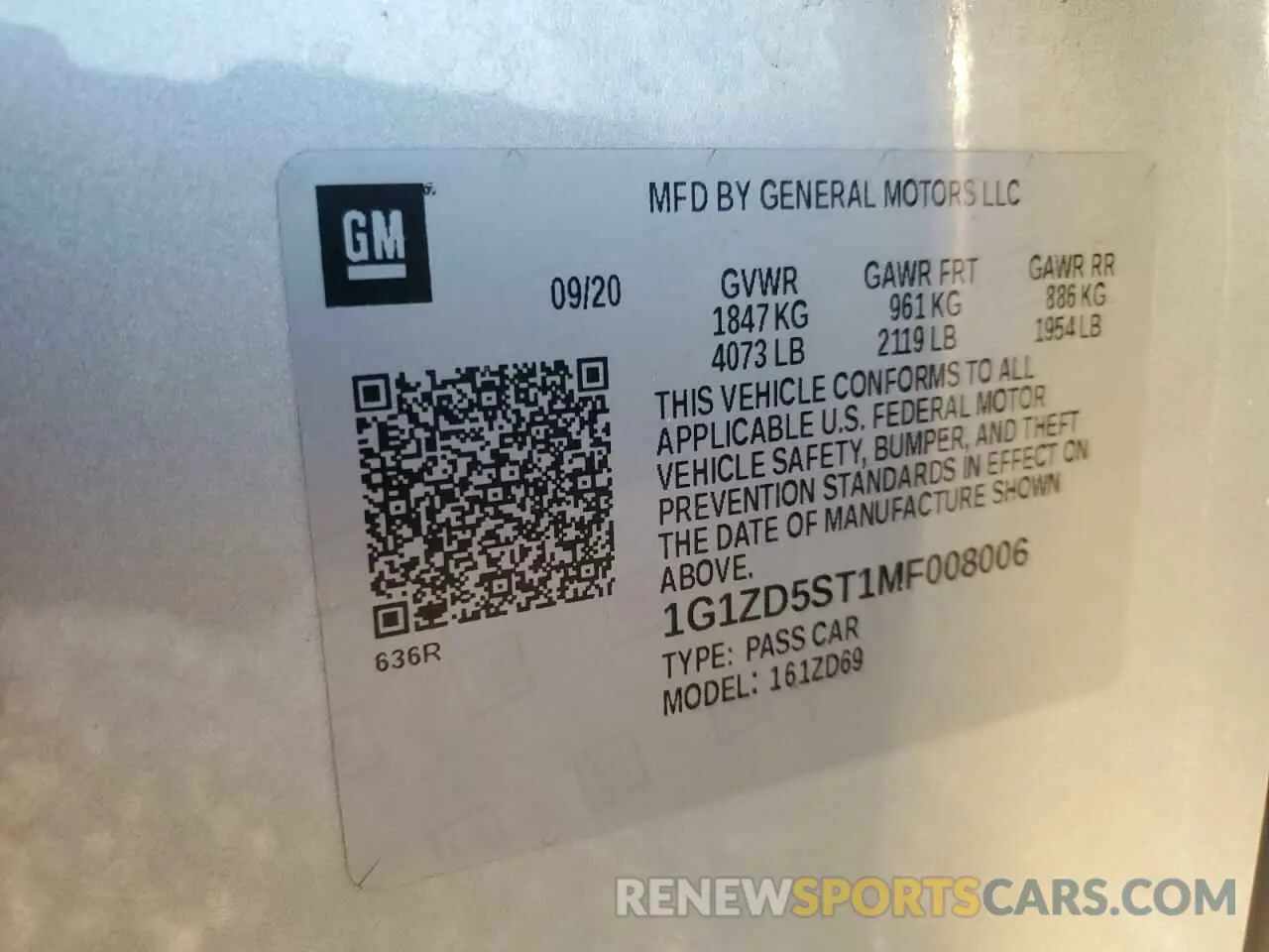12 Photograph of a damaged car 1G1ZD5ST1MF008006 CHEVROLET MALIBU 2021