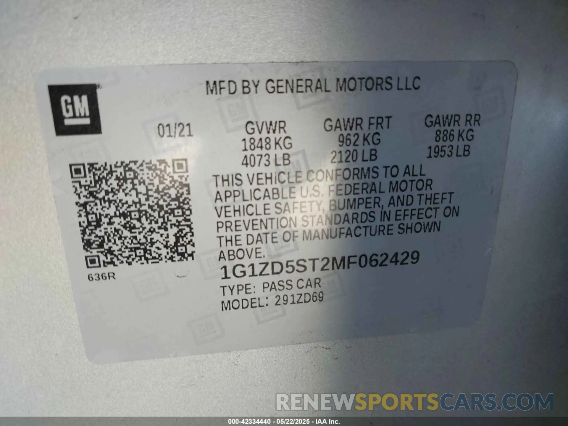 9 Фотография поврежденного автомобиля 1G1ZD5ST2MF062429 CHEVROLET MALIBU 2021