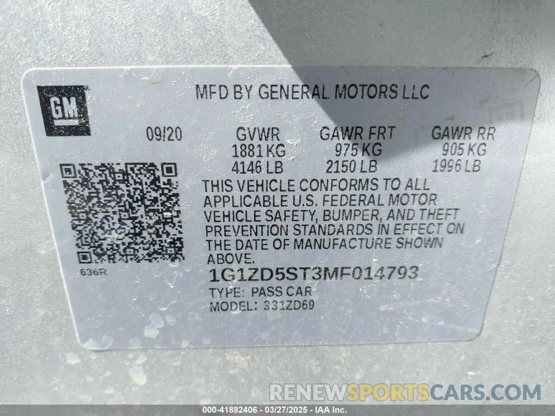 9 Фотография поврежденного автомобиля 1G1ZD5ST3MF014793 CHEVROLET MALIBU 2021