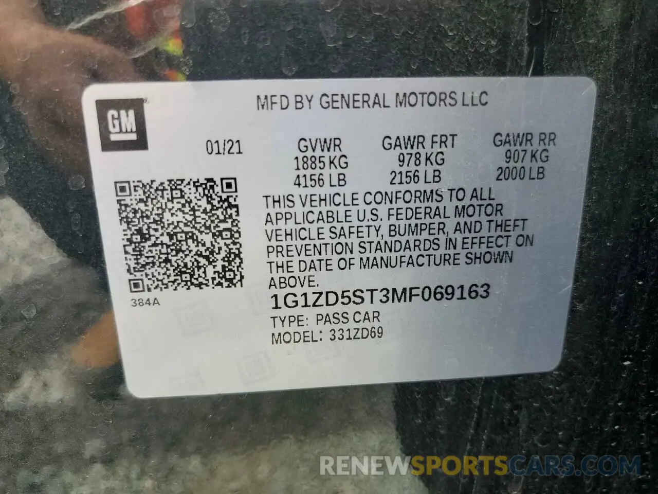 12 Фотография поврежденного автомобиля 1G1ZD5ST3MF069163 CHEVROLET MALIBU 2021