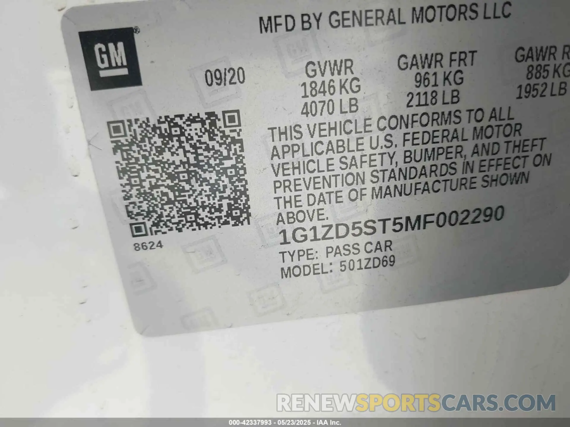9 Photograph of a damaged car 1G1ZD5ST5MF002290 CHEVROLET MALIBU 2021