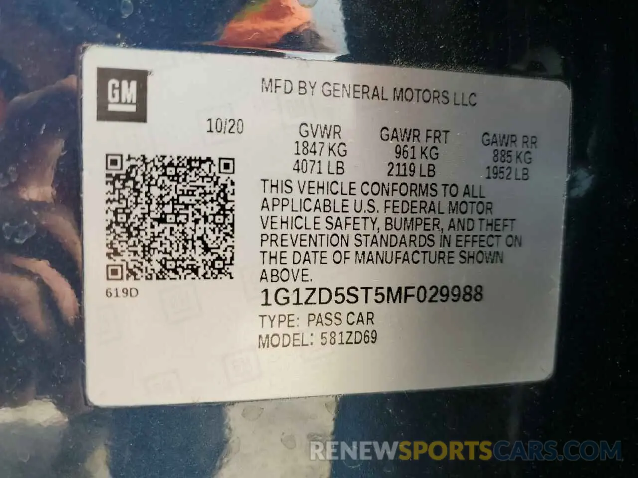 12 Фотография поврежденного автомобиля 1G1ZD5ST5MF029988 CHEVROLET MALIBU 2021
