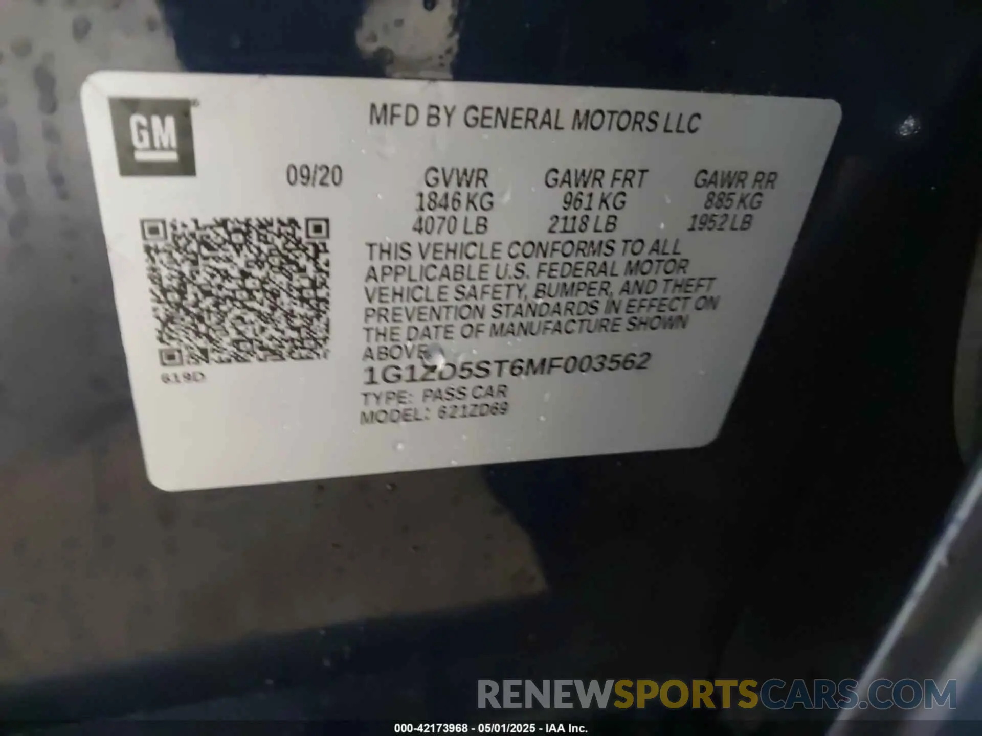 9 Photograph of a damaged car 1G1ZD5ST6MF003562 CHEVROLET MALIBU 2021