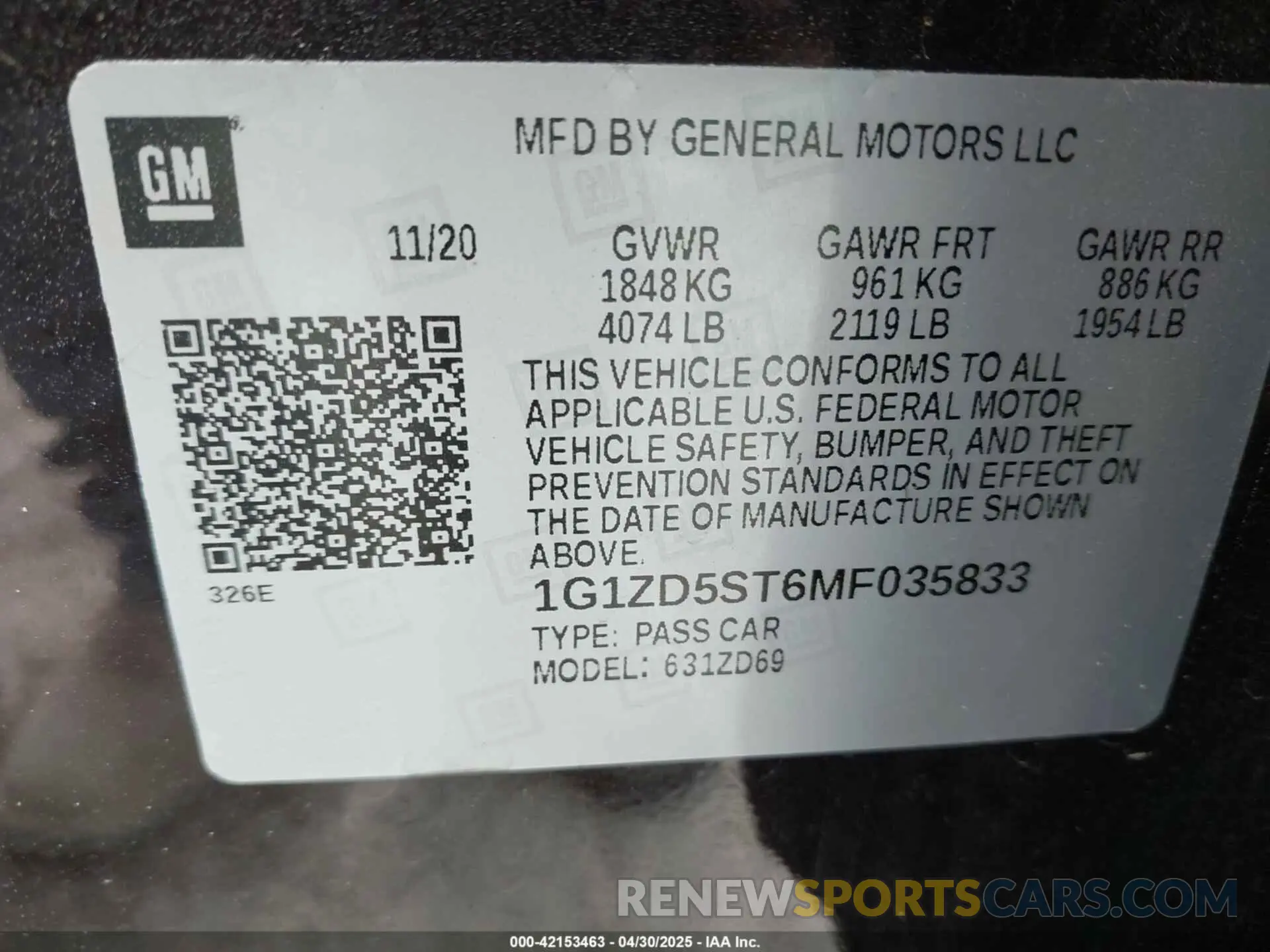 9 Фотография поврежденного автомобиля 1G1ZD5ST6MF035833 CHEVROLET MALIBU 2021