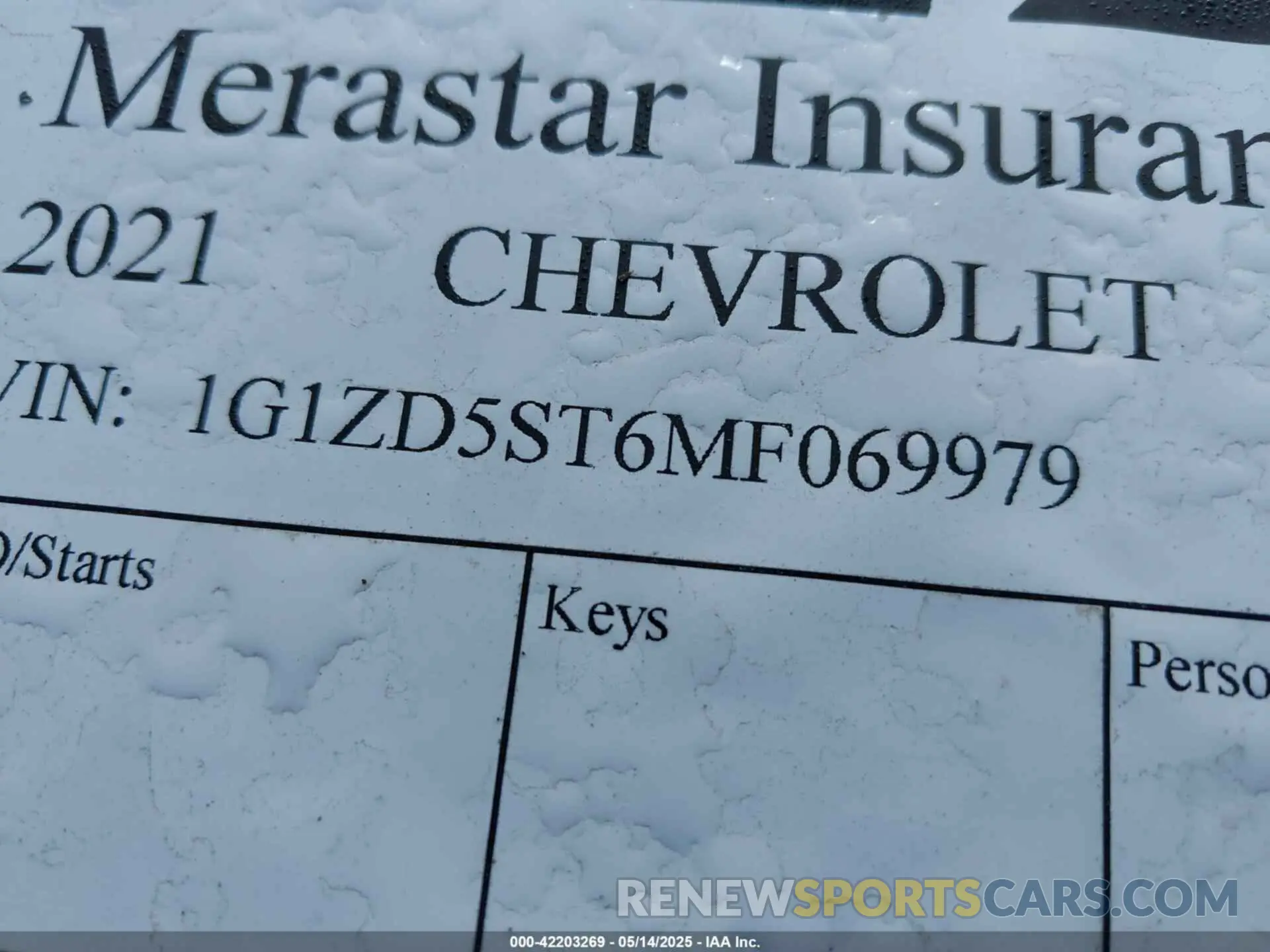 9 Photograph of a damaged car 1G1ZD5ST6MF069979 CHEVROLET MALIBU 2021