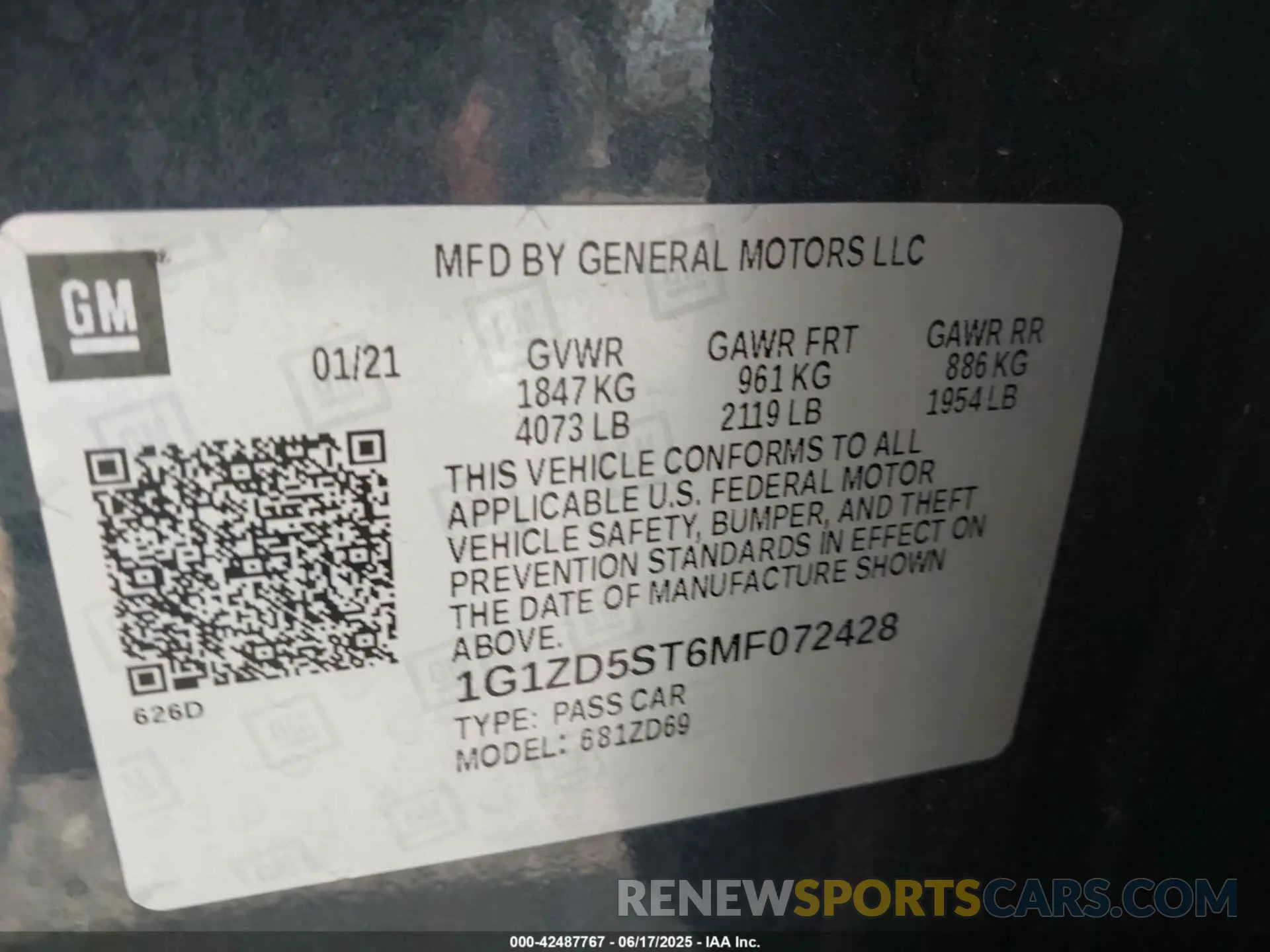 9 Photograph of a damaged car 1G1ZD5ST6MF072428 CHEVROLET MALIBU 2021