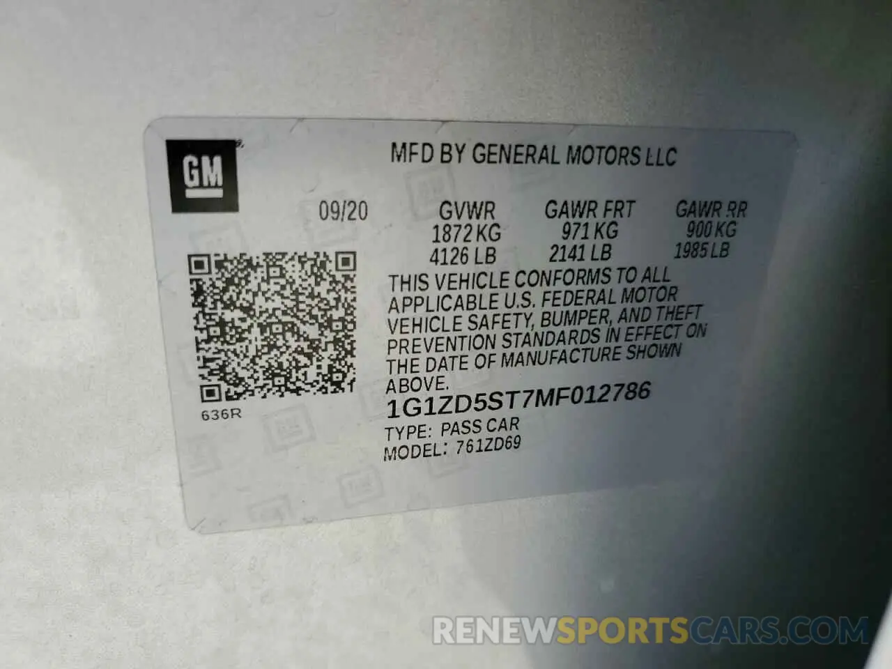 13 Photograph of a damaged car 1G1ZD5ST7MF012786 CHEVROLET MALIBU 2021