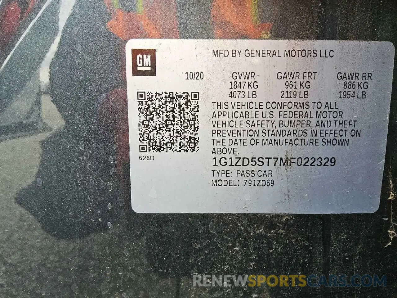 12 Photograph of a damaged car 1G1ZD5ST7MF022329 CHEVROLET MALIBU 2021