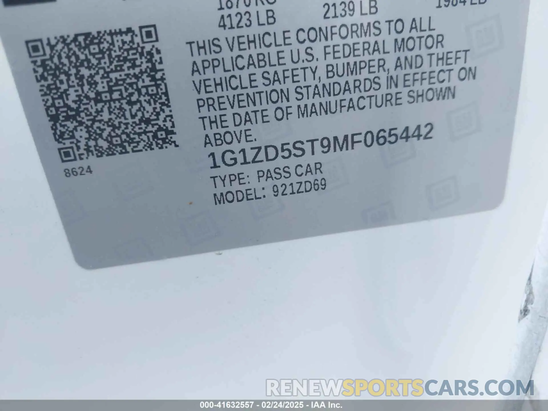 9 Photograph of a damaged car 1G1ZD5ST9MF065442 CHEVROLET MALIBU 2021