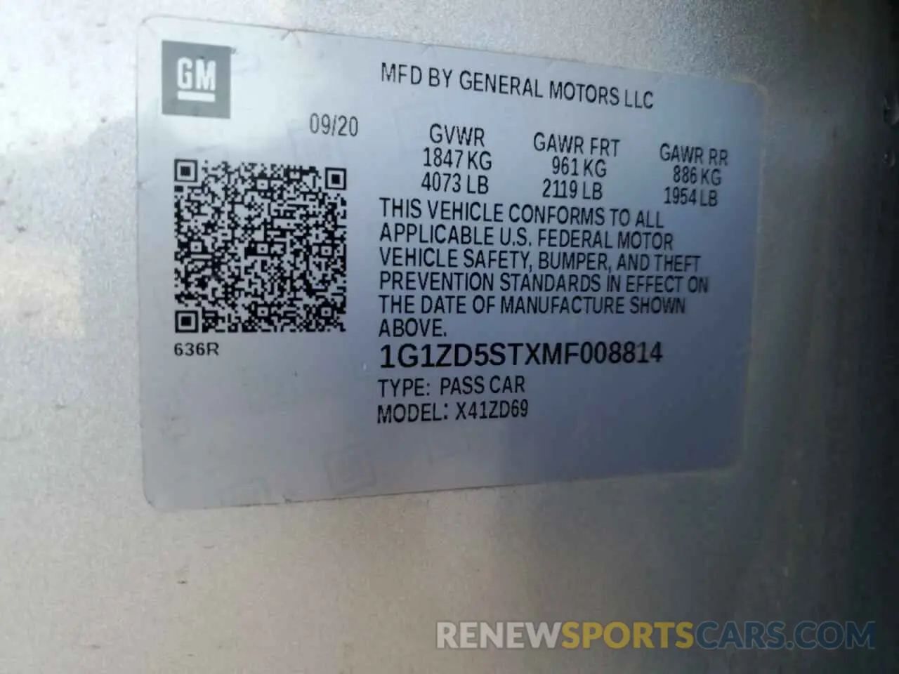 12 Photograph of a damaged car 1G1ZD5STXMF008814 CHEVROLET MALIBU 2021