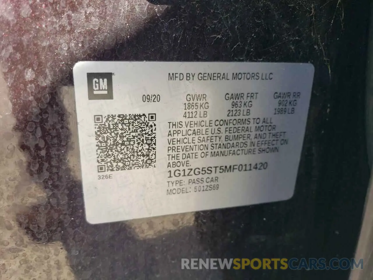 12 Photograph of a damaged car 1G1ZG5ST5MF011420 CHEVROLET MALIBU 2021