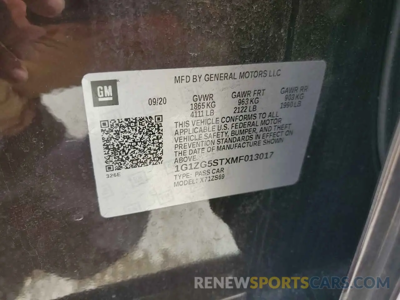 14 Фотография поврежденного автомобиля 1G1ZG5STXMF013017 CHEVROLET MALIBU 2021