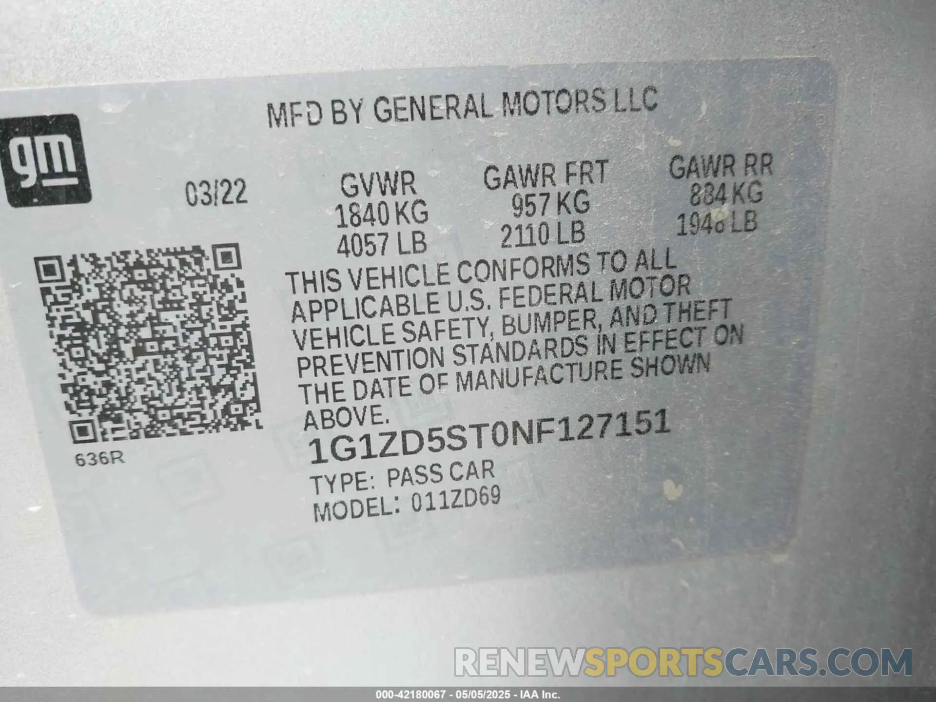 9 Photograph of a damaged car 1G1ZD5ST0NF127151 CHEVROLET MALIBU 2022