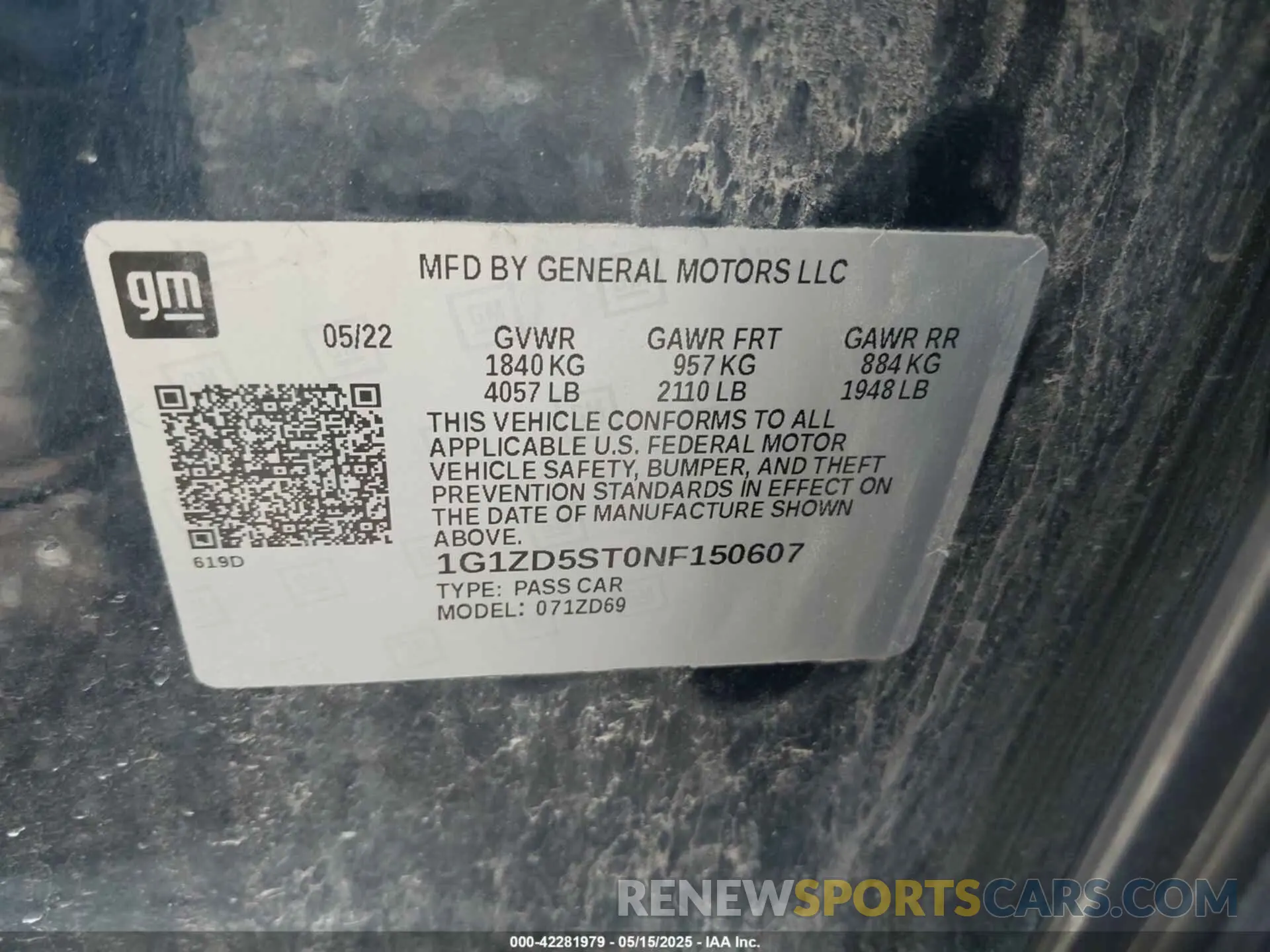 9 Photograph of a damaged car 1G1ZD5ST0NF150607 CHEVROLET MALIBU 2022