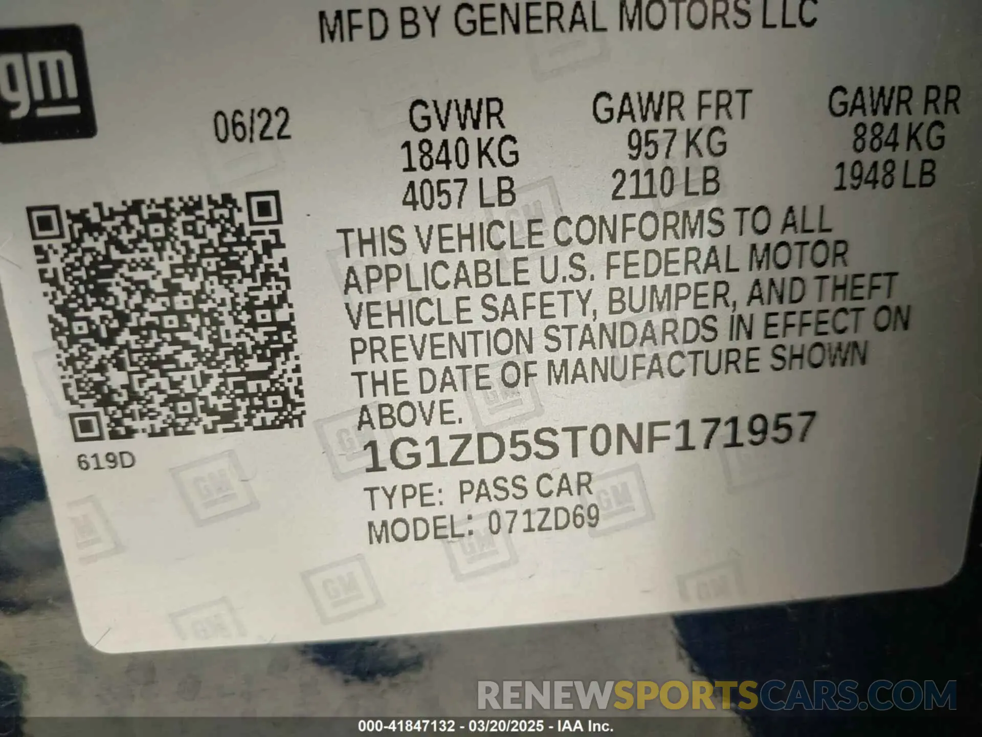 9 Photograph of a damaged car 1G1ZD5ST0NF171957 CHEVROLET MALIBU 2022