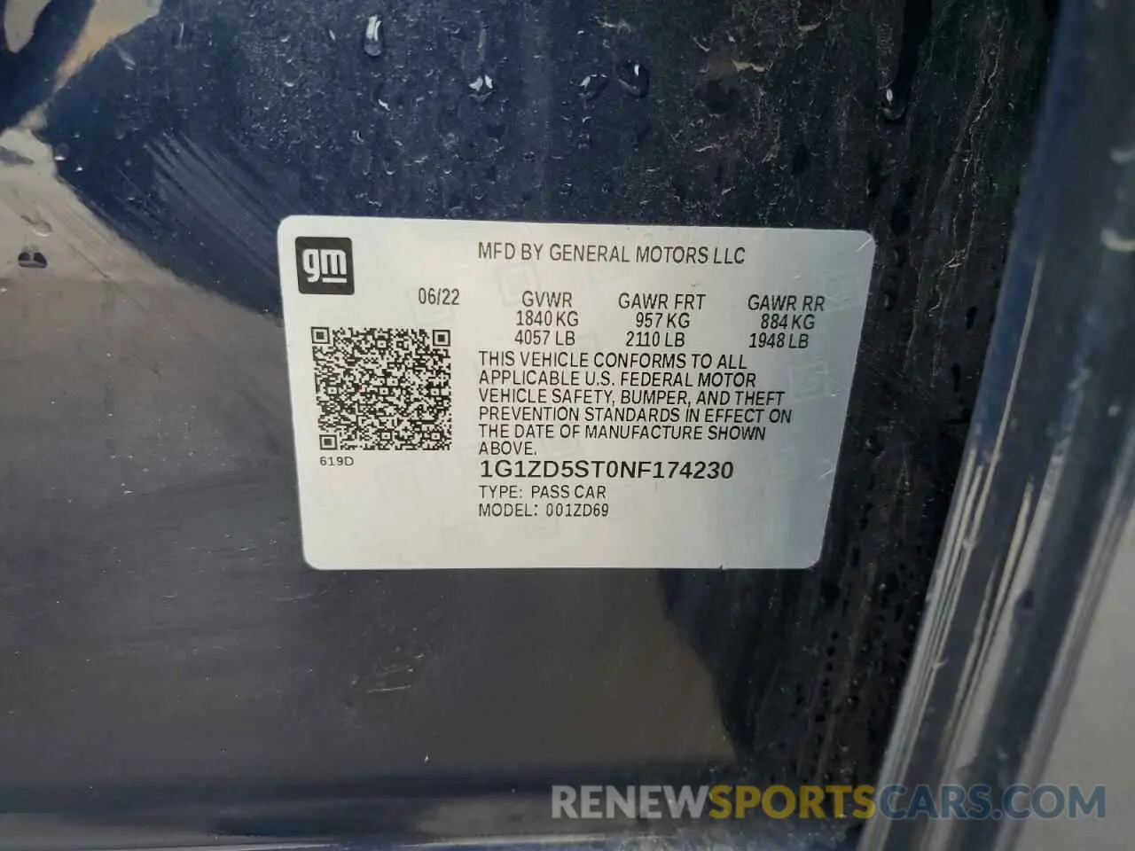 12 Photograph of a damaged car 1G1ZD5ST0NF174230 CHEVROLET MALIBU 2022