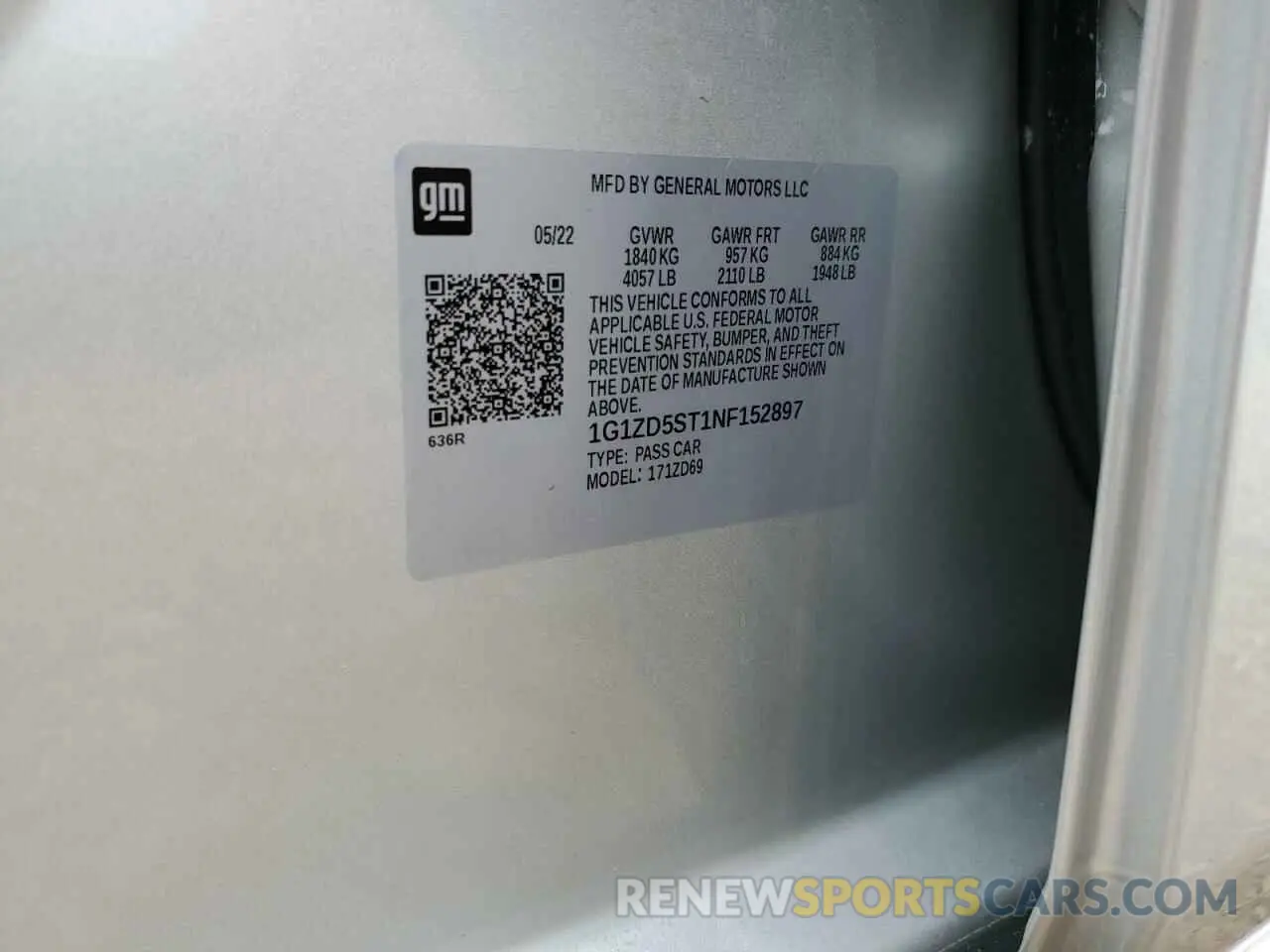 13 Photograph of a damaged car 1G1ZD5ST1NF152897 CHEVROLET MALIBU 2022
