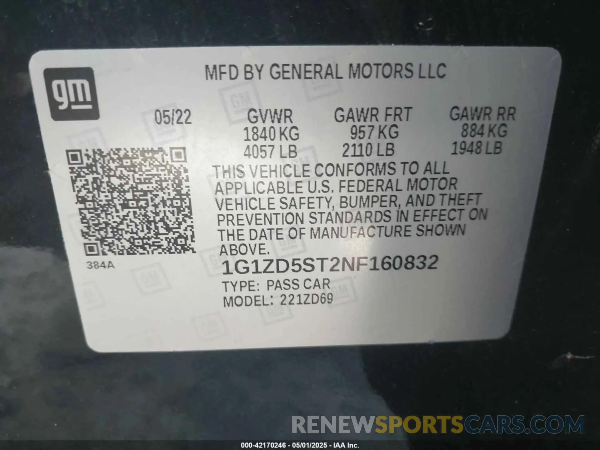 9 Photograph of a damaged car 1G1ZD5ST2NF160832 CHEVROLET MALIBU 2022