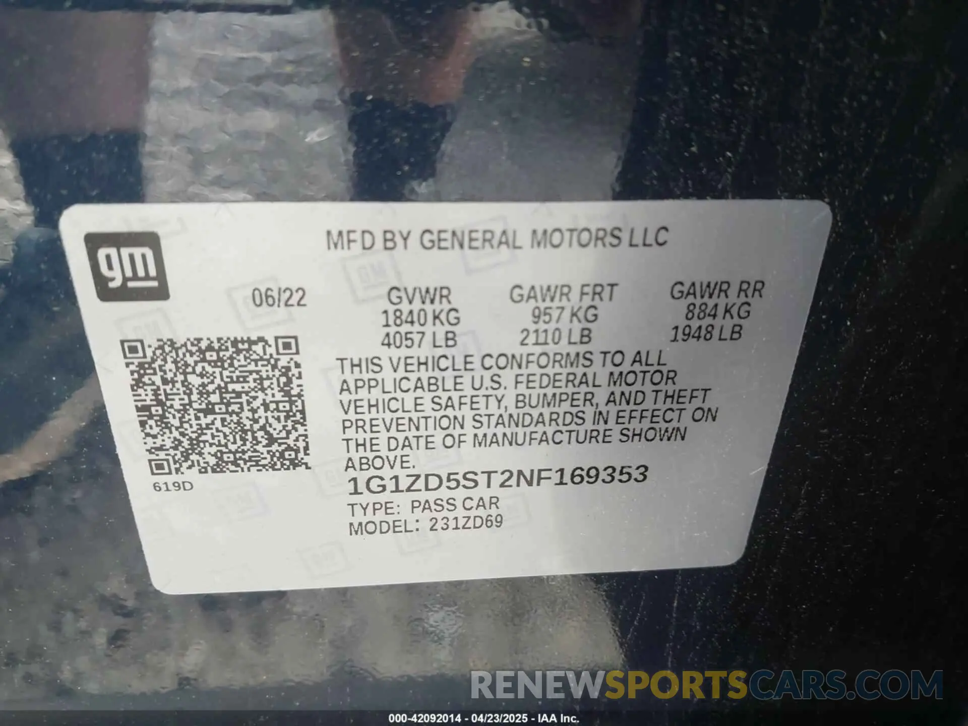 9 Фотография поврежденного автомобиля 1G1ZD5ST2NF169353 CHEVROLET MALIBU 2022