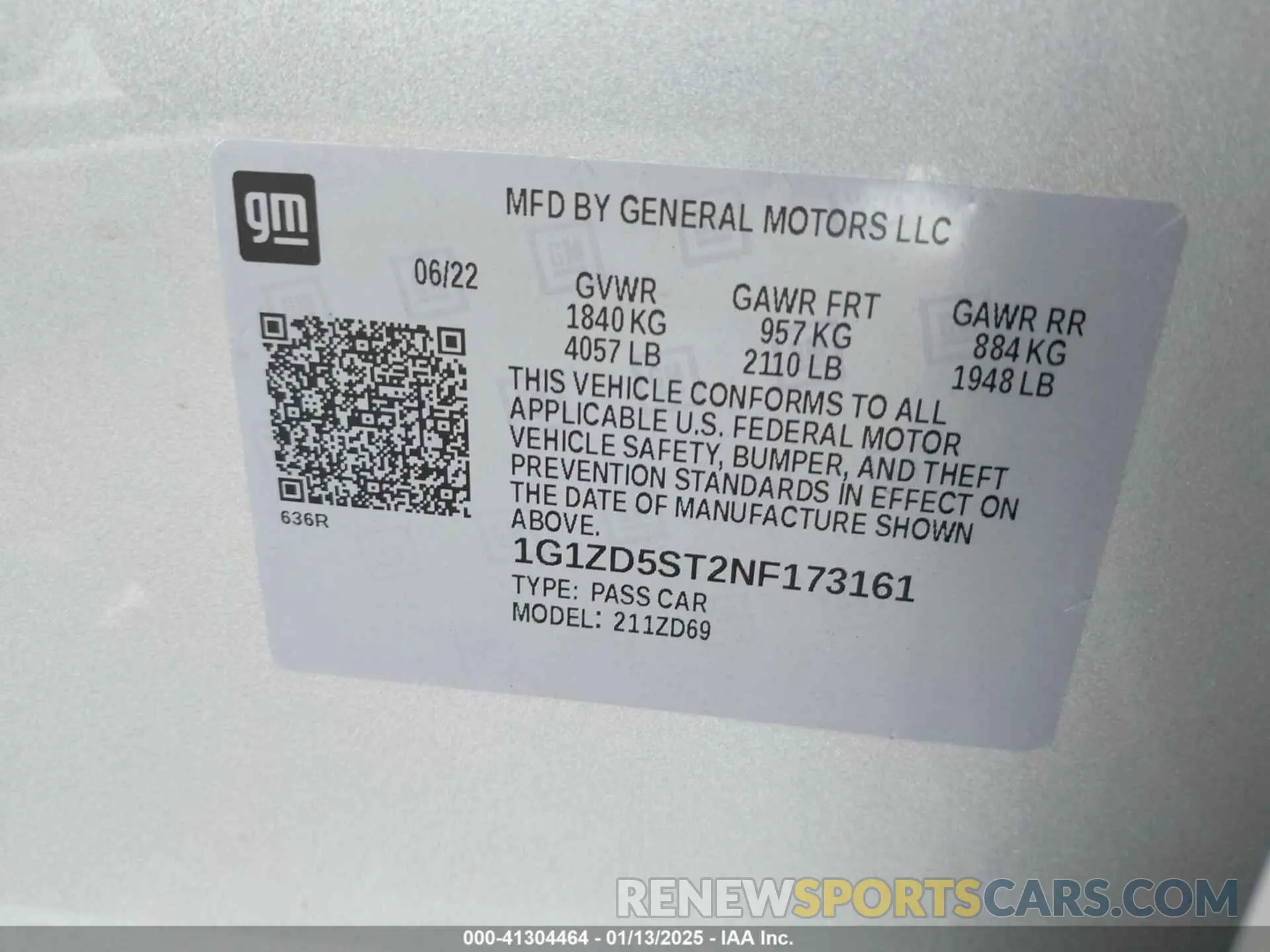 9 Фотография поврежденного автомобиля 1G1ZD5ST2NF173161 CHEVROLET MALIBU 2022