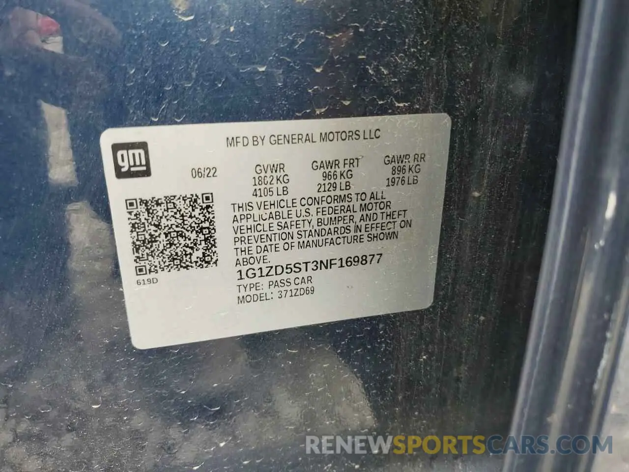 12 Фотография поврежденного автомобиля 1G1ZD5ST3NF169877 CHEVROLET MALIBU 2022