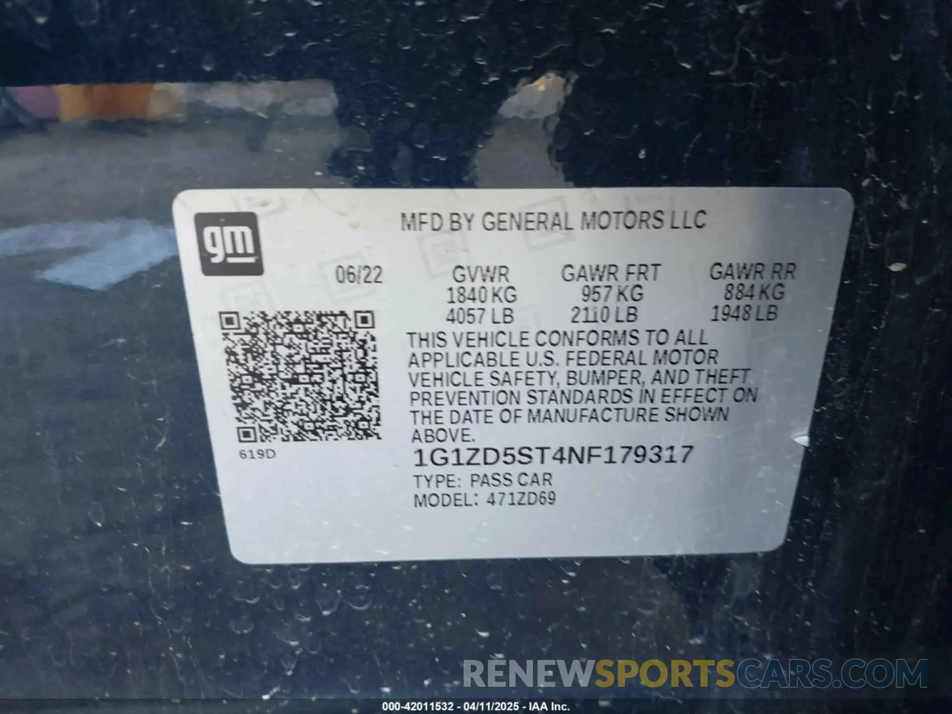 9 Photograph of a damaged car 1G1ZD5ST4NF179317 CHEVROLET MALIBU 2022