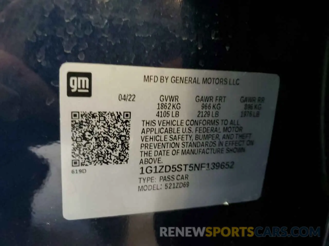 13 Photograph of a damaged car 1G1ZD5ST5NF139652 CHEVROLET MALIBU 2022