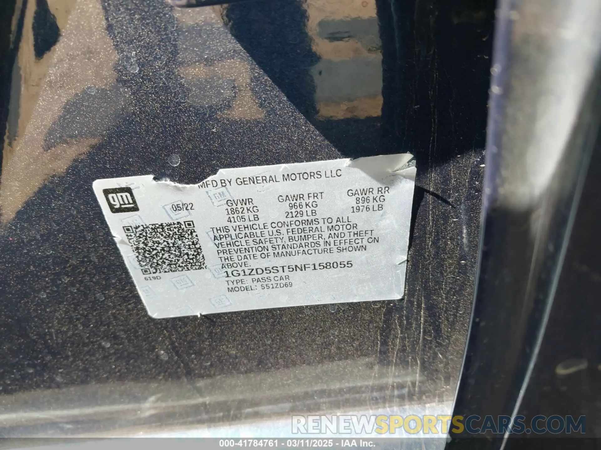 9 Фотография поврежденного автомобиля 1G1ZD5ST5NF158055 CHEVROLET MALIBU 2022