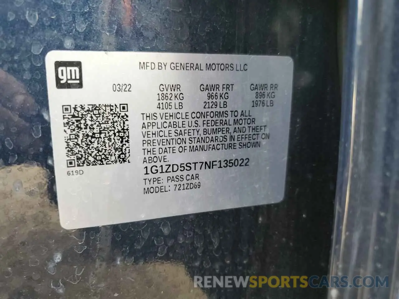 13 Photograph of a damaged car 1G1ZD5ST7NF135022 CHEVROLET MALIBU 2022