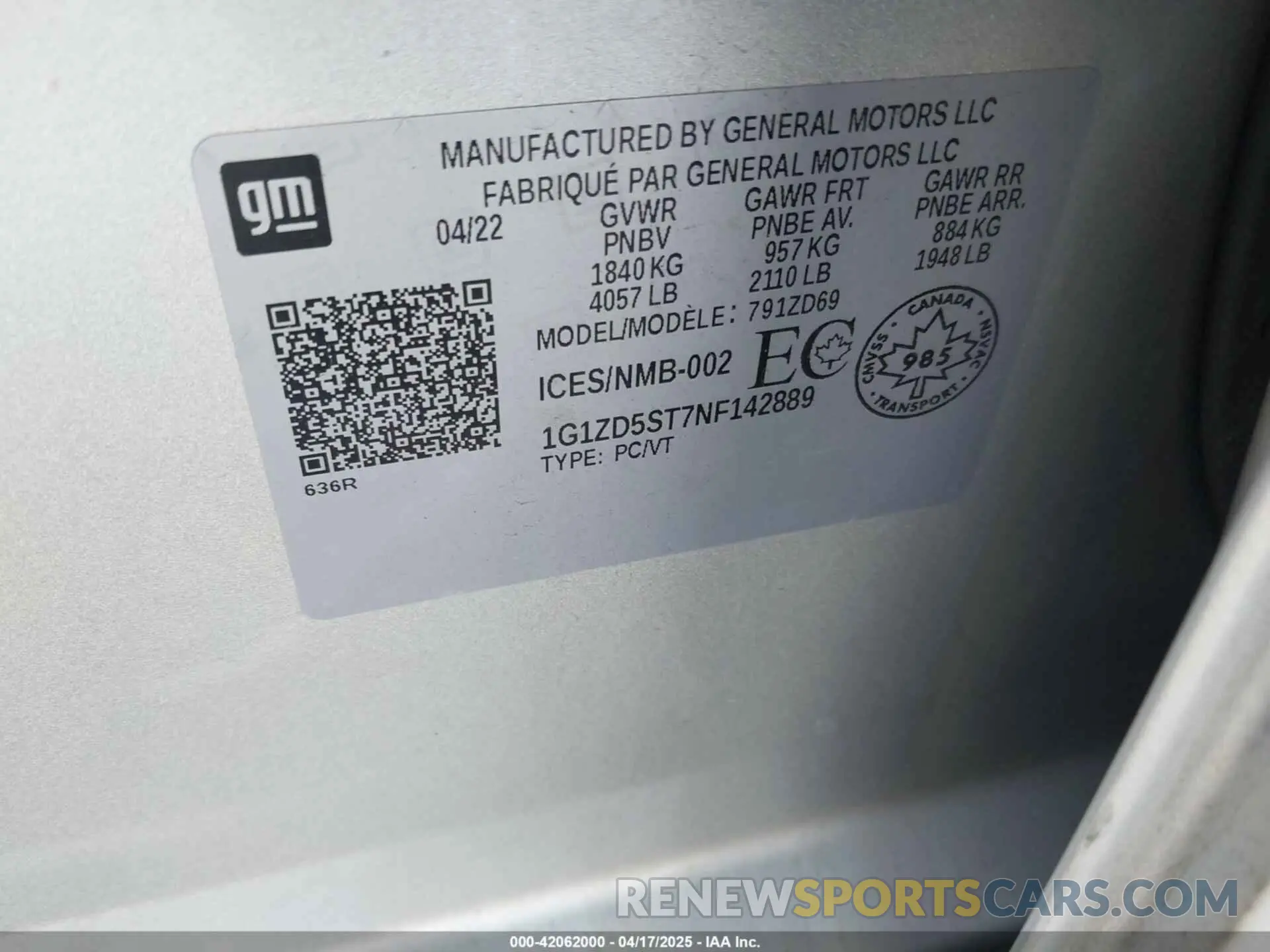 9 Фотография поврежденного автомобиля 1G1ZD5ST7NF142889 CHEVROLET MALIBU 2022