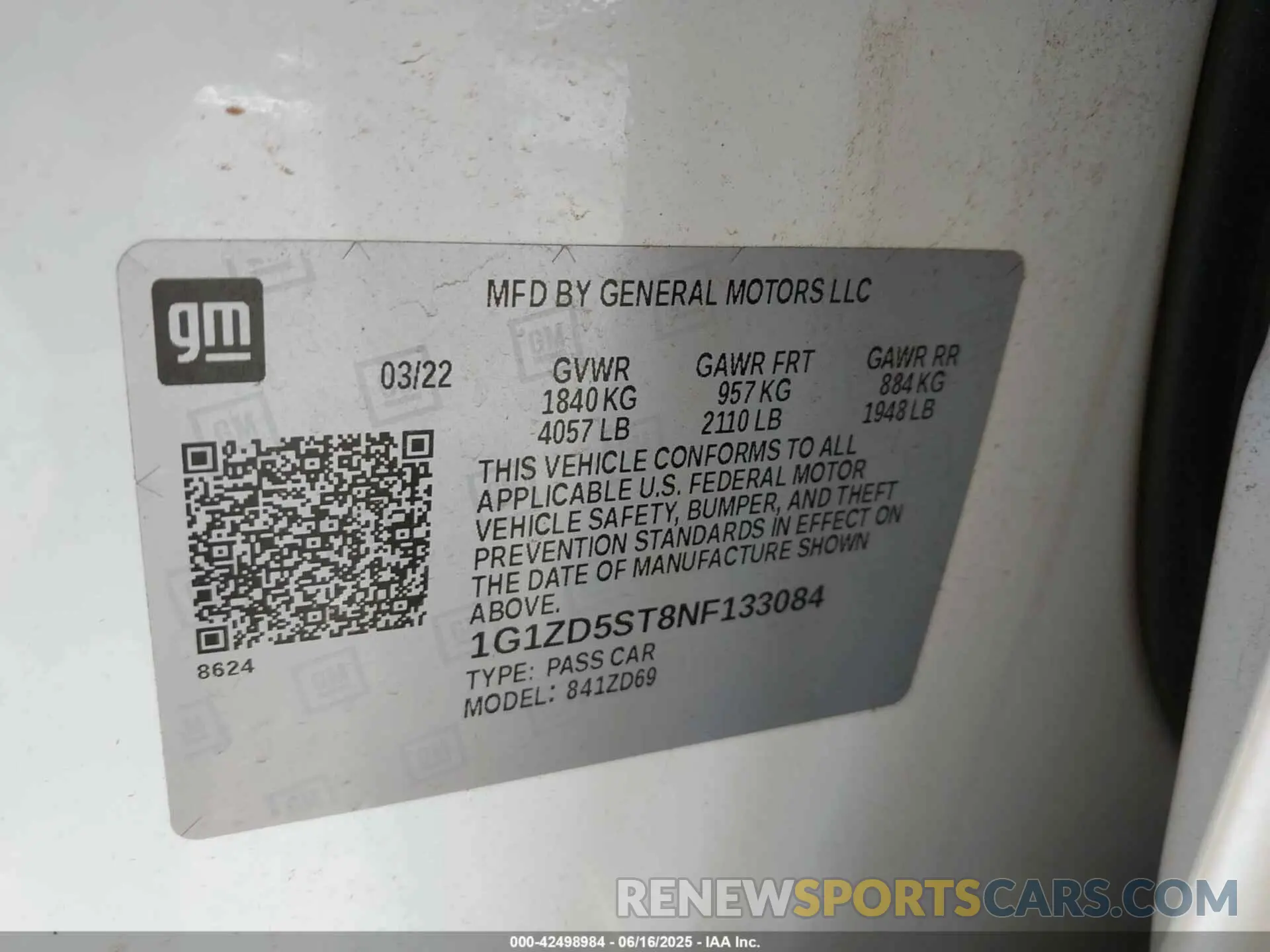 9 Фотография поврежденного автомобиля 1G1ZD5ST8NF133084 CHEVROLET MALIBU 2022