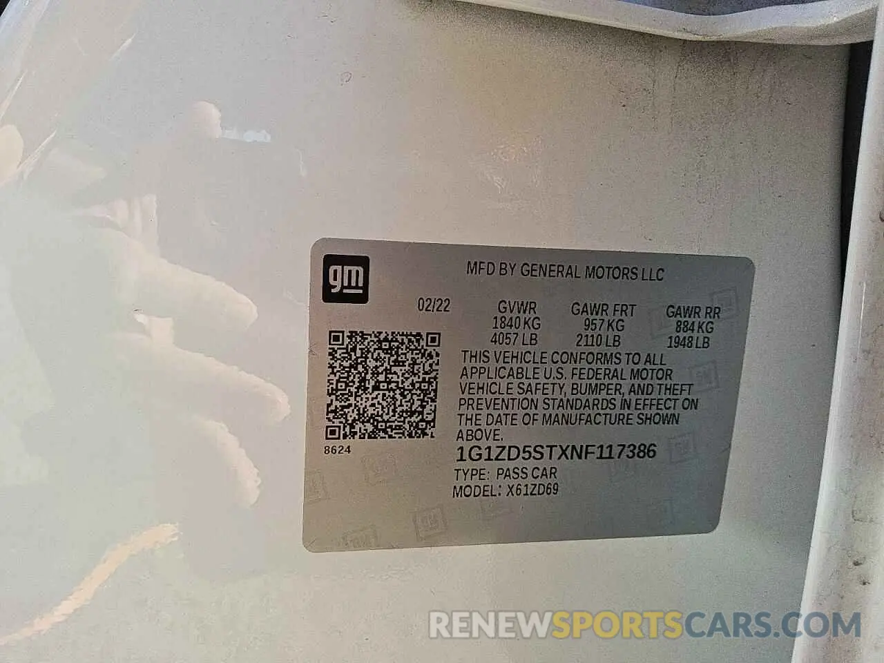 12 Photograph of a damaged car 1G1ZD5STXNF117386 CHEVROLET MALIBU 2022