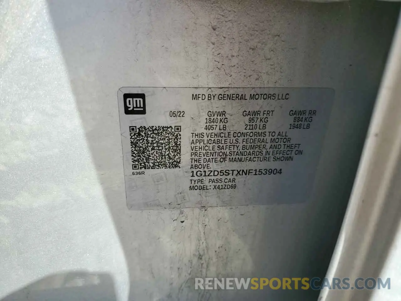 12 Photograph of a damaged car 1G1ZD5STXNF153904 CHEVROLET MALIBU 2022