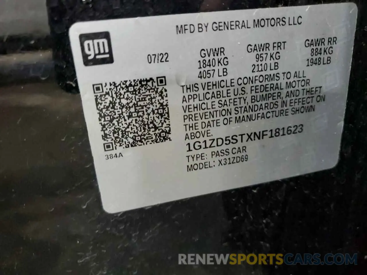 12 Фотография поврежденного автомобиля 1G1ZD5STXNF181623 CHEVROLET MALIBU 2022