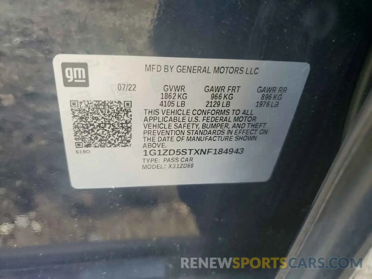13 Photograph of a damaged car 1G1ZD5STXNF184943 CHEVROLET MALIBU 2022