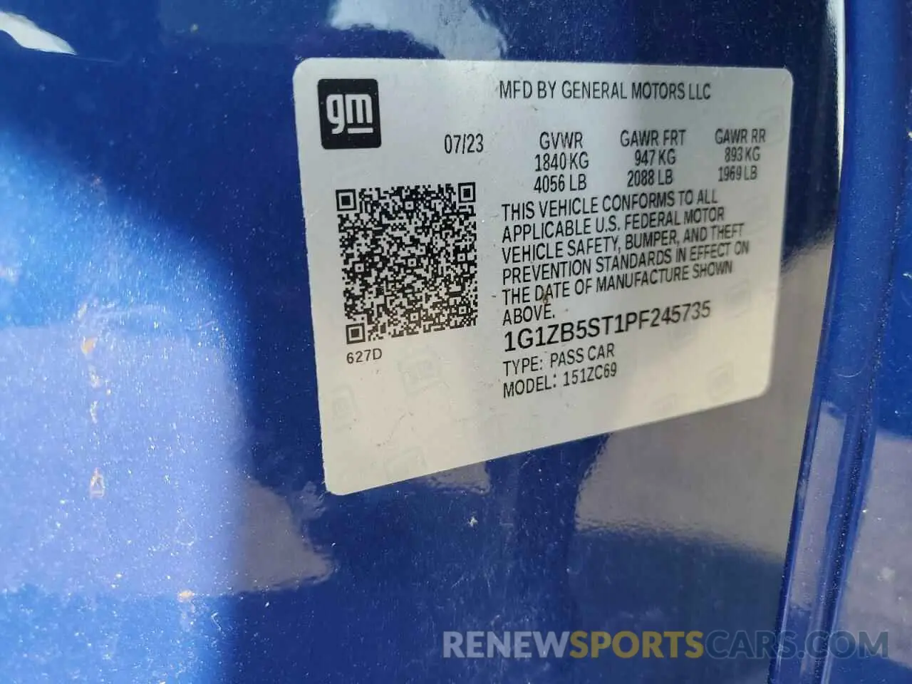 12 Фотография поврежденного автомобиля 1G1ZB5ST1PF245735 CHEVROLET MALIBU 2023