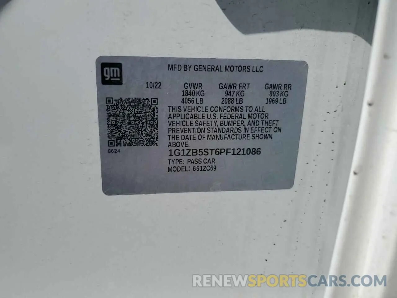 13 Photograph of a damaged car 1G1ZB5ST6PF121086 CHEVROLET MALIBU 2023