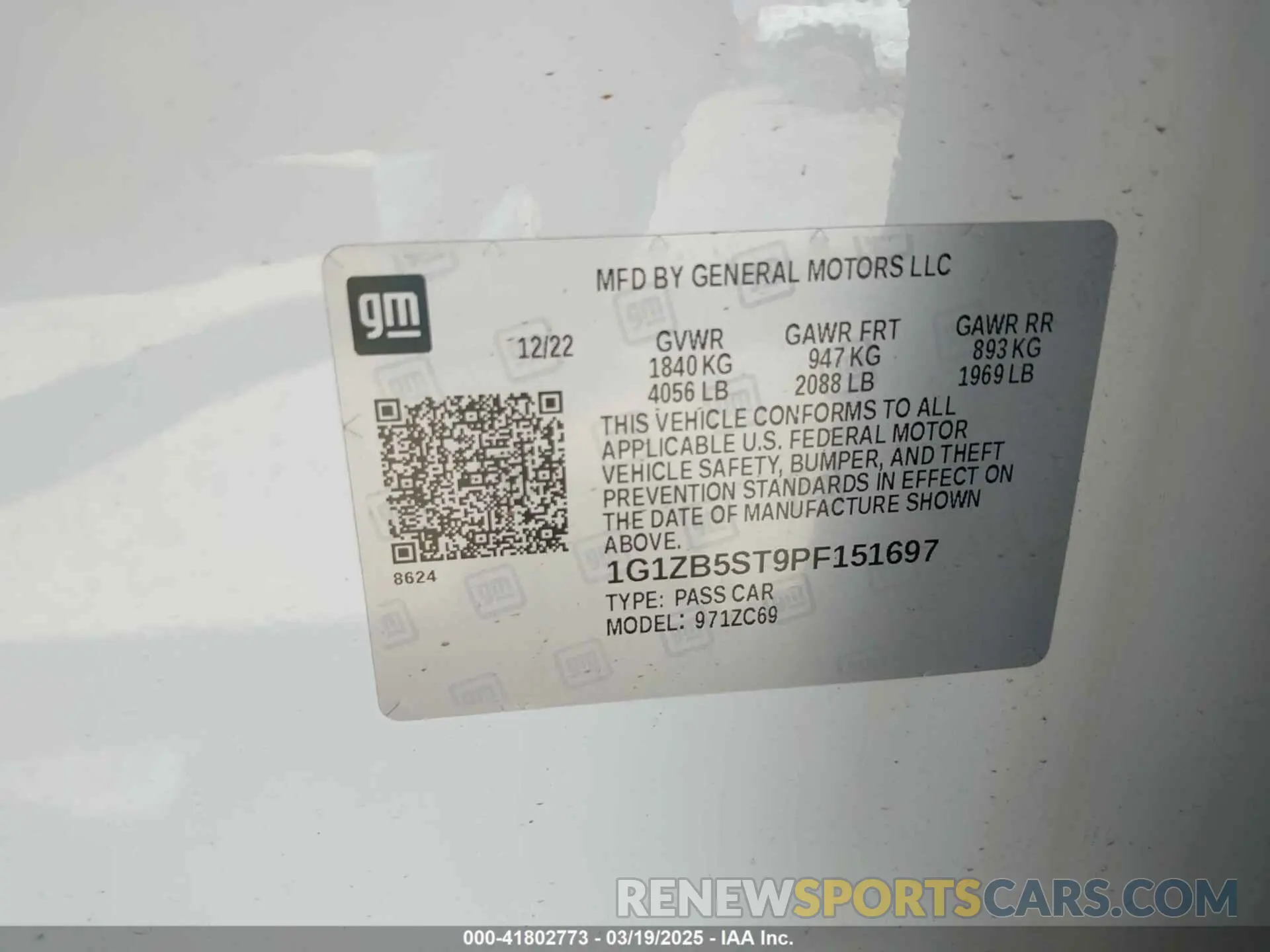 9 Photograph of a damaged car 1G1ZB5ST9PF151697 CHEVROLET MALIBU 2023