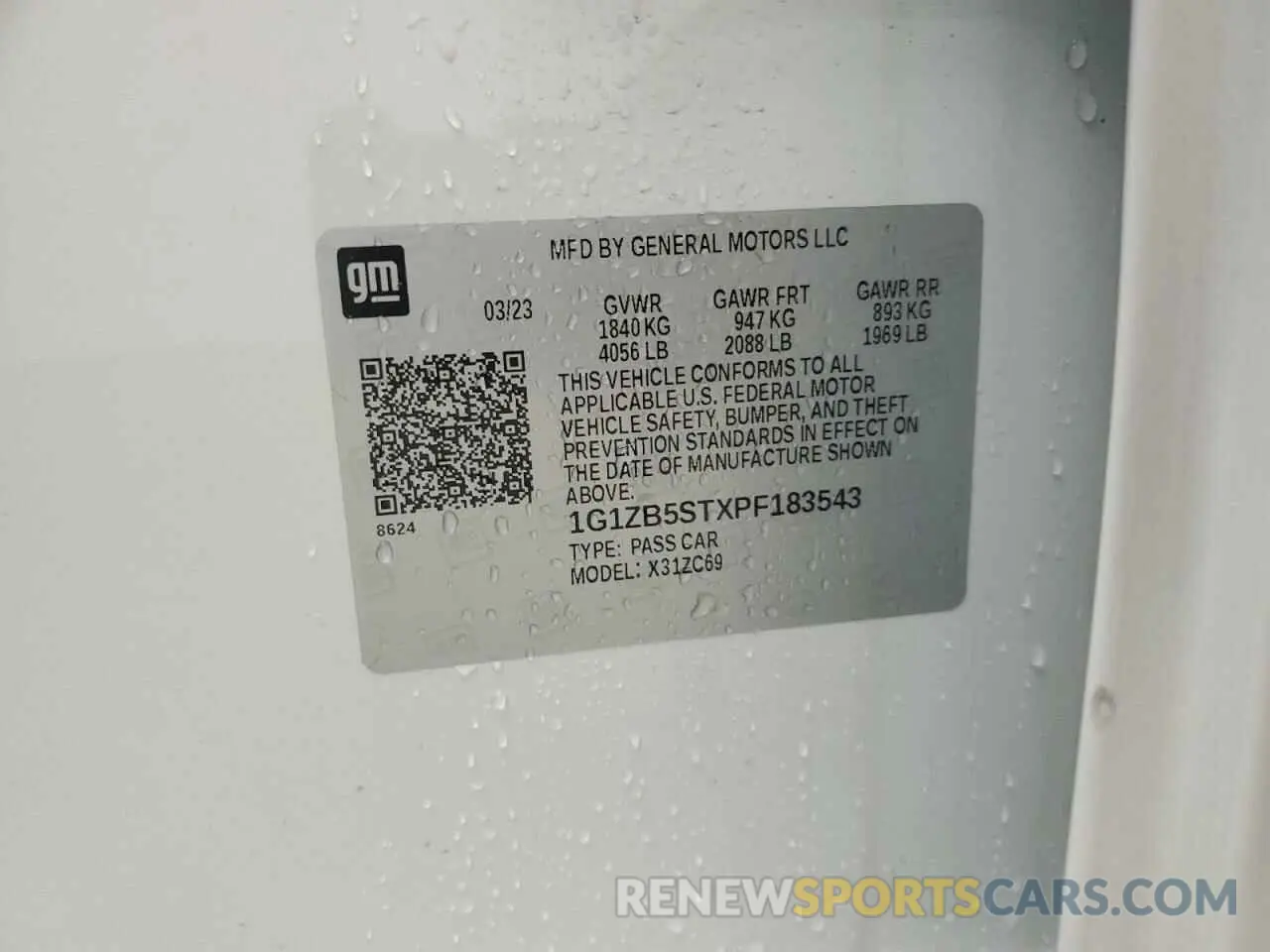 12 Фотография поврежденного автомобиля 1G1ZB5STXPF183543 CHEVROLET MALIBU 2023