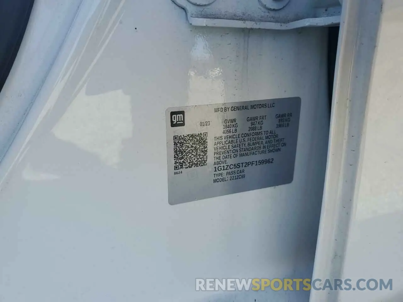 12 Photograph of a damaged car 1G1ZC5ST2PF159962 CHEVROLET MALIBU 2023