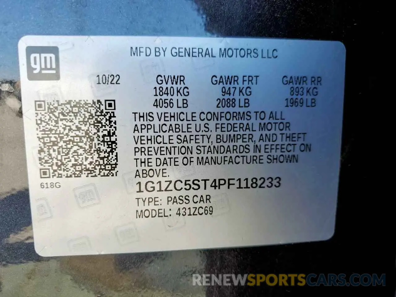 12 Фотография поврежденного автомобиля 1G1ZC5ST4PF118233 CHEVROLET MALIBU 2023